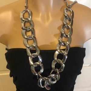 CHICOS silver tone Chain necklace/belt